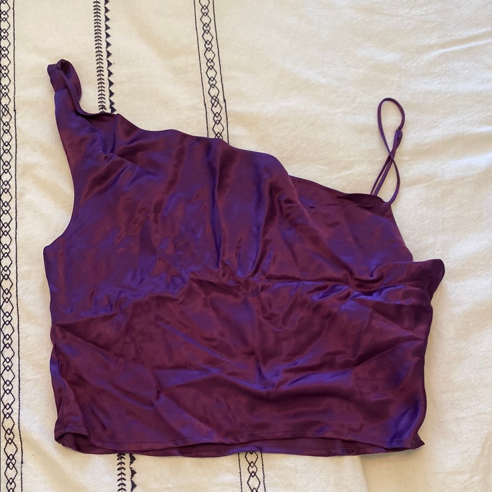 Zara Purple Asymmetrical Crop Top